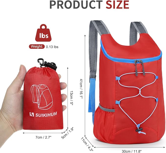 20L Hiking-Daypack Lightweight Foldable Travel Packable Backpack - Image 3