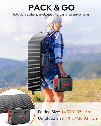 Solar Powered Generator 200W Peak/100W Rated, Portable Solar Generator Power - Image 5