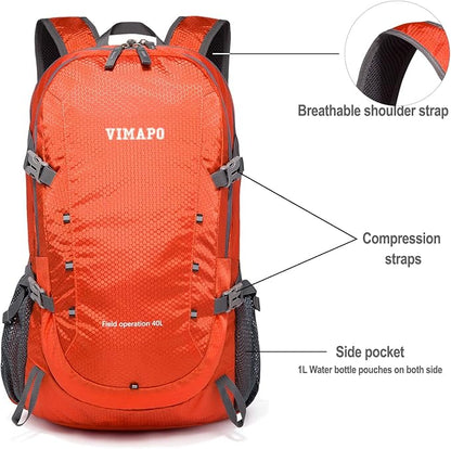 Lightweight Foldable Hiking Backpack 40L, Ripstop Nylon Packable Travel Daypack - Image 3