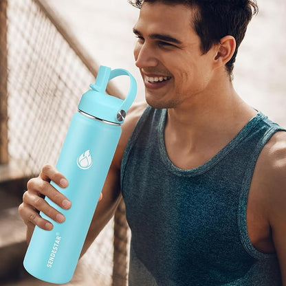SENDESTAR Stainless Steel Wide Mouth Water Bottle 24oz Double Wall Vacuum - Image 5