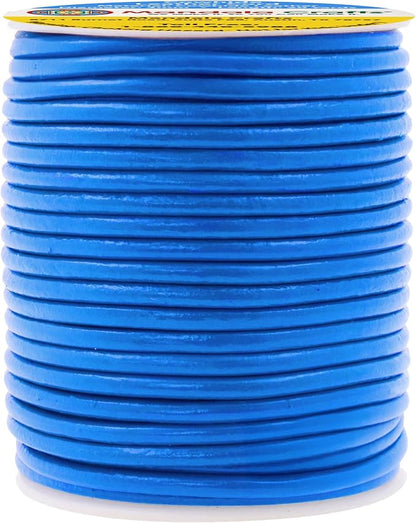 Mandala Crafts Round Genuine Blue Leather Cord - Image 2