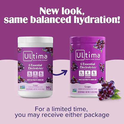 Ultima Replenisher Daily Electrolyte Powder Drink Mix – Sugar Free – Grape - Image 4