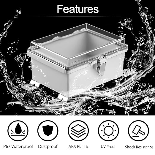 LeMotech Electrical Box, IP67 Waterproof Hinged Clear Cover Stainless Steel - Image 3