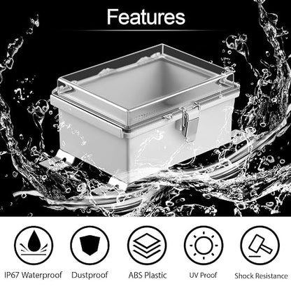 LeMotech Electrical Box, IP67 Waterproof Hinged Clear Cover Stainless Steel - Image 3
