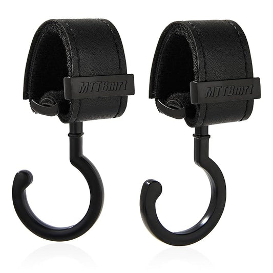 2 Pack Stroller Hooks, Strong Synthetic Leather Hook-and-Loop by MTTBmrt