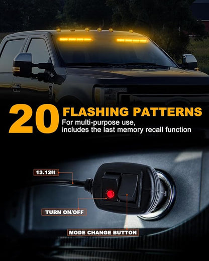 HLauto 6Z4J Emergency Dash Strobe Lights: 2x16.8 inch Amber Safety Lights - Image 4