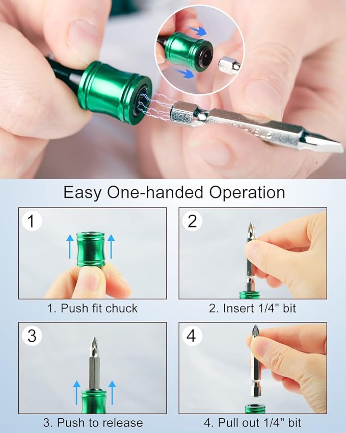 Katerk 6pcs 1/4 inch Hex Shank Aluminum Alloy Screwdriver Bits Holder 2 Sets - Image 6
