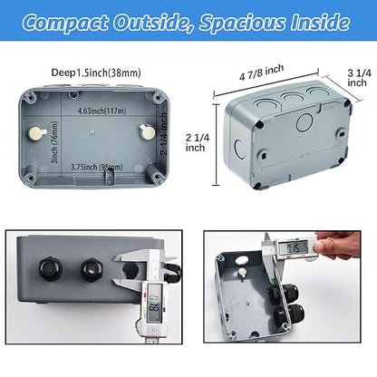 Outdoor Junction Box, Nineleaf IP66 Weatherproof Electrical Project Boxes - Image 7