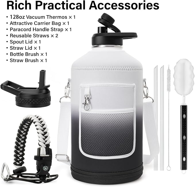 DYSANKY 1 Gallon Insulated Water Bottle | Upgraded Thickened Stainless Steel - Image 2