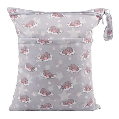 ALVABABY 2pcs Cloth Diaper Wet Dry Bags Waterproof Reusable - Image 6