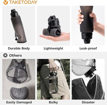 TakeToday Collapsible Water Bottles 32oz, Foldable Travel Bottle, TSA-Approved - Image 2