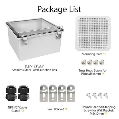 LeMotech Electrical Box, IP67 Waterproof Hinged Clear Cover Stainless Steel - Image 8