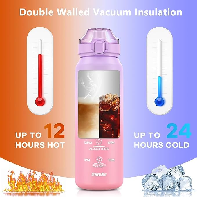 SLUXKE Stainless Steel Insulated Water Bottle 32oz - Image 3