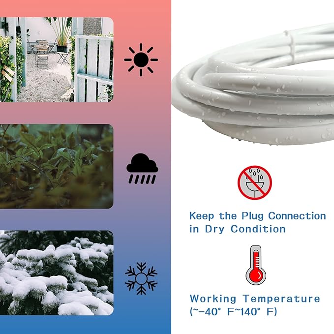 Indoor Outdoor Extension Cord 10 FT, 16/3 SJTW Weatherproof White Electrical - Image 5