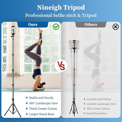 Nineigh Phone Tripod, Aluminum Alloy Selfie Stick Tripods, Compatible - Image 7