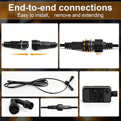 50FT Outdoor String Lights, 15m Waterproof Remote LED Patio Lights - Image 3