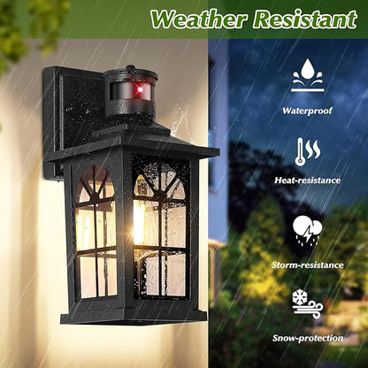 Motion Sensor Outdoor Light Fixture, Dusk to Dawn Porch Light Outdoor Wall - Image 4