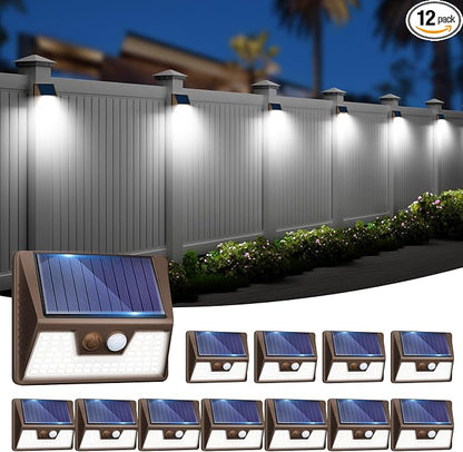 vighep 12 Pack Solar Fence Lights Waterproof, Motion Sensor Deck Lights Outdoor by Vighep