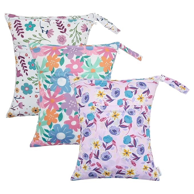 ALVABABY 3pcs Cloth Diaper Wet Dry Bags Waterproof Reusable by ALVABABY