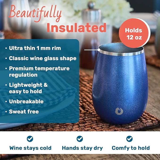 SNOWFOX Premium Vacuum Insulated Stainless Steel Grand Pinot Wine Glass - Image 3