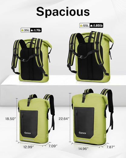 Gonex Ultralight Waterproof TPU Backpack, 55L Roll Top Dry Bag - Image 6