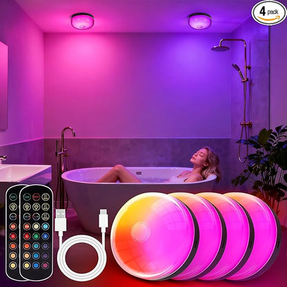 4-Pack Rechargeable Shower Lights by Unknown