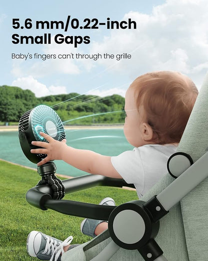 Gaiatop Mini Portable Stroller Fan, Battery Operated Small Clip on, Detachable - Image 2