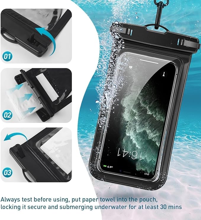 Waterproof Phone Pouch, with Interior Card Pocket, Large Waterproof Phone Case - Image 5