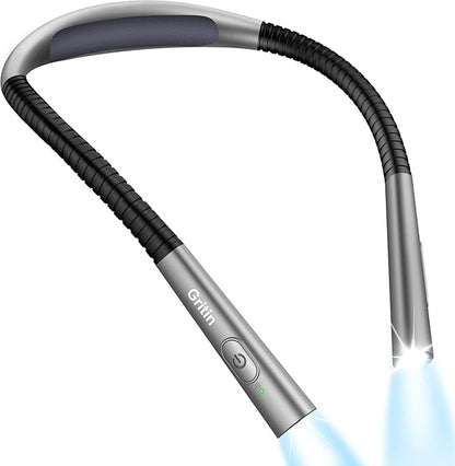 Gritin Book Light, Eye Caring 4-Color & 5-Brightness Neck Light Reading Light- by Gritin