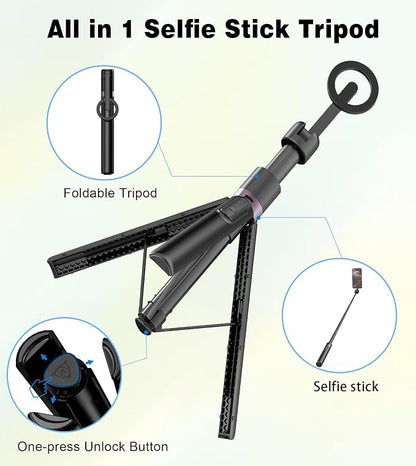 TONEOF 68" Magnetic Selfie Stick Tripod - Image 8