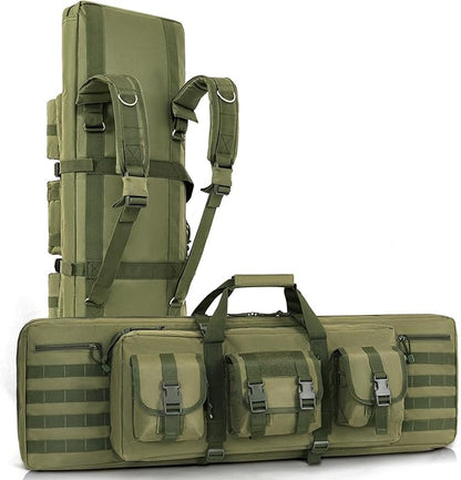 DULCE DOM 36 42 48 Inch Double Rifle Case, Tactical Soft Padded Backpack by DULCEDOM