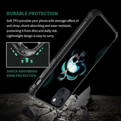 for iPhone 14 Case, Skeleton Winding Snake Pattern Graphic Design Girl Boy Soft - Image 7