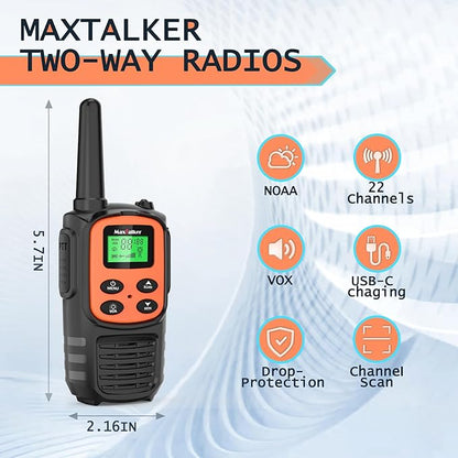 MaxTalker Walkie Talkies for Adults, Rechargeable Walkie Talkies Long Range - Image 2