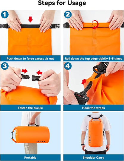 HEETA Waterproof Dry Bag for Women Men, 5L/10L/20L/30L/40L Roll Top Lightweight - Image 4