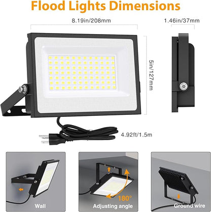 Onforu 80W Flood Lights Outdoor, 8000lm Bright LED Work Light - Image 4