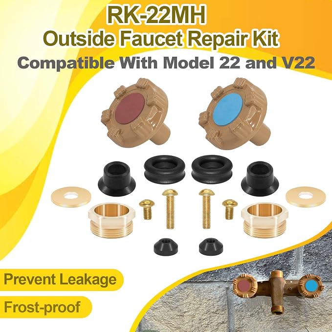 RK-22MH Faucet Repair Kit Metal Handle Compatible - Image 2