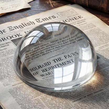 6X Crystal Dome Magnifier Paperweight, 3.8 Inch Large Dome Reading Magnifying by Zerelys