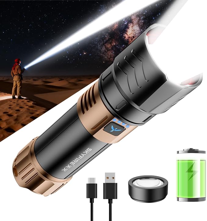 SKYFIRE Rechargeable Flashlights High Lumens Plus by SKYFIRE