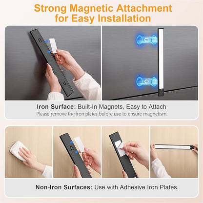 Gritin 14.7inch Under Cabinet Lighting Rechargeable 2 Pack- 3 Color Temps&5 - Image 9