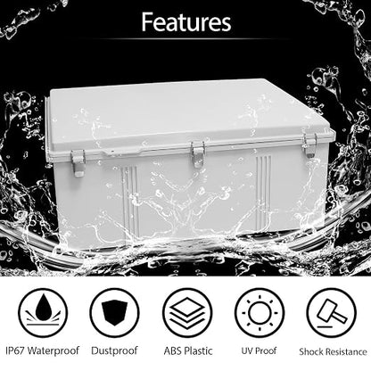 LeMotech Electrical Box, IP67 Waterproof Hinged Cover Stainless Steel Latch - Image 3
