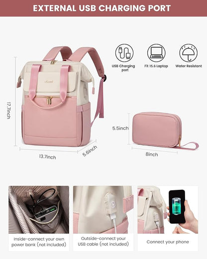 LOVEVOOK Laptop Backpack for Women, 15.6 Inch Work Laptop Bag - Image 4