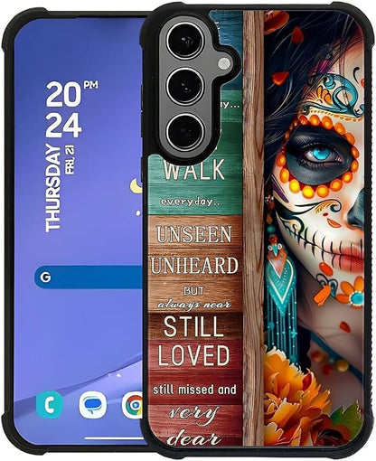for Samsung Galaxy S24 S25 Plus Case, Sugar Skull Day of Death Halloween by FKBRCL4U