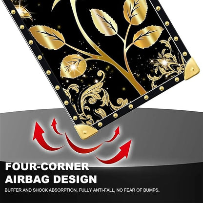 Compatible with iPhone 16 Case, Shine Gold Rose Luxury Golden Decoration - Image 7