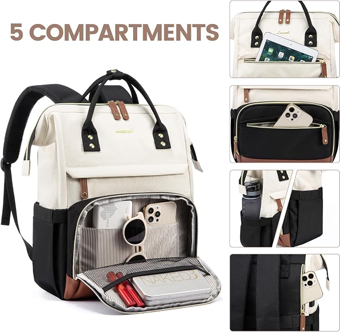 LOVEVOOK Laptop Backpack for Women, 15.6 Inch Work Business Backpacks Purse - Image 4