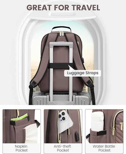LOVEVOOK Laptop Backpack for Women, Large Capacity Travel Computer Work Bag - Image 4