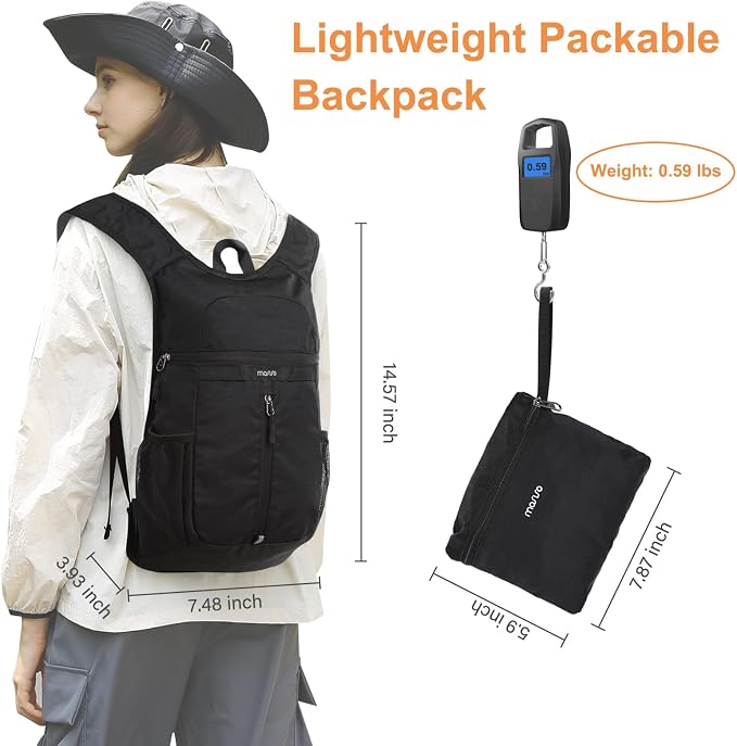MOSISO Lightweight Hiking Daypack Small Packable Travel Hiking Backpack - Image 2