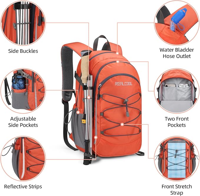 RealCool Hiking Backpack for Men Women, 20L Lightweight Waterproof Travel - Image 3