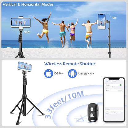 Sensyne 67" Phone-Tripod, Extendable Cell Phone Tripod Stand & Selfie Stick - Image 5