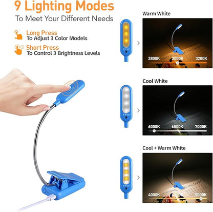 VAVOFO Rechargeable Book Light for Reading in Bed Kids, 7 LED Reading Light - Image 3