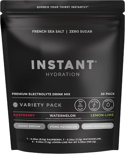 Instant Hydration Sugar Free Electrolytes Powder Packets Variety Pack by InstantHydration